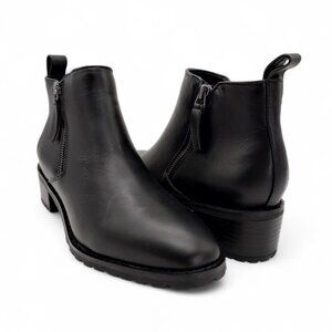 Blondo Waterproof Samara Women's Size 7.5 M Black Leather Block Heel Ankle Boots